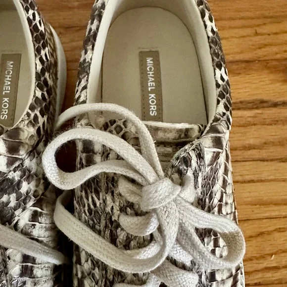 Michael Kors Snake Print Sneakers - Black and Cream - Picture 10 of 10
